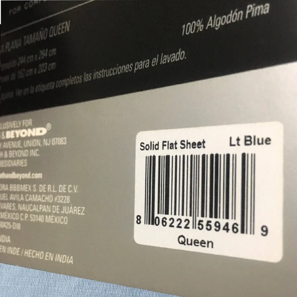 new Oversized LITE BLUE Wamsutta Ultra Soft 525TC Cotton Sateen QUEEN Flat Sheet